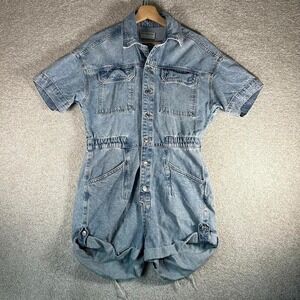 Women's we the free marci cuffed shortall denim romper Size S